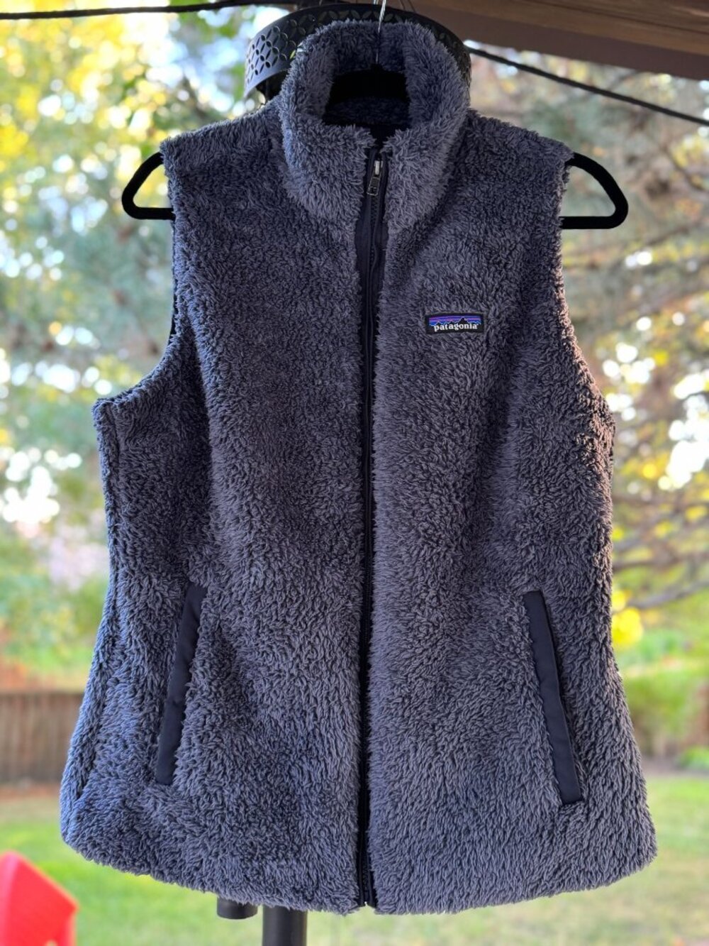Patagonia Womens L Los Gatos Soft Fleece Gray Full Zip Vest Sleevless Jacket